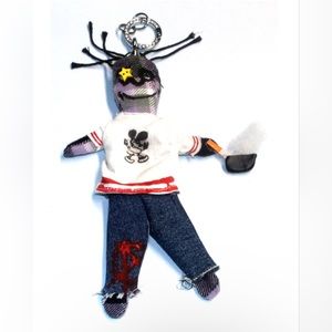 Keychain with pocket. Crystal ring clip.